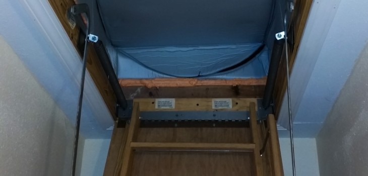 attic tent, attic staircase